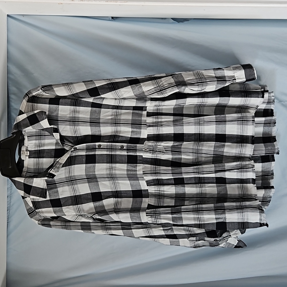 Peplum Plaid Casual Button Down
